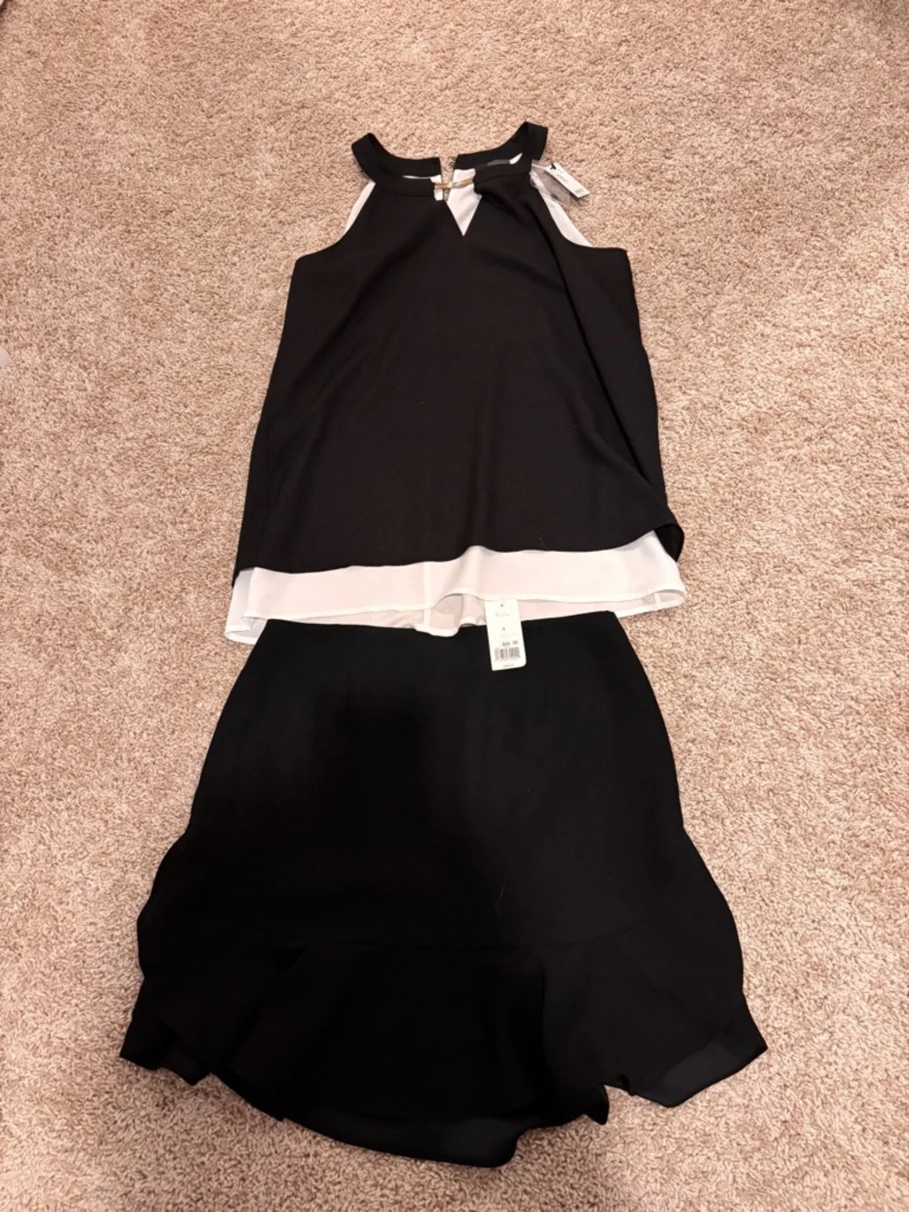 NWT Banana Republic and The Limited Black & White Top and Skirt Set Sz S and 4